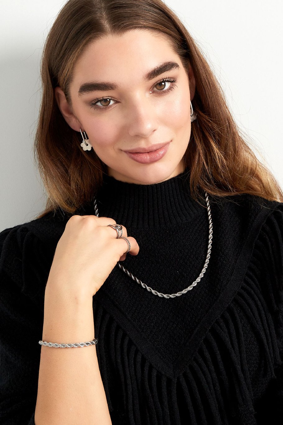 Unisex ketting dik gedraaid 60cm - Goud kleur-4.5MM Afbeelding2